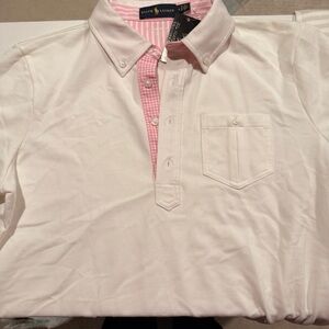 Ralph Lauren White Polo with Pink Accents